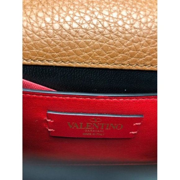 VALENTINO Vsling Small Grained Brown Leather Shoulder Bag - Picture 9 of 12
